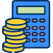 Industries Landing Page 1 all-in-one hr solution Calculator with stacked coins, representing financial services and payroll solutions for HR management.