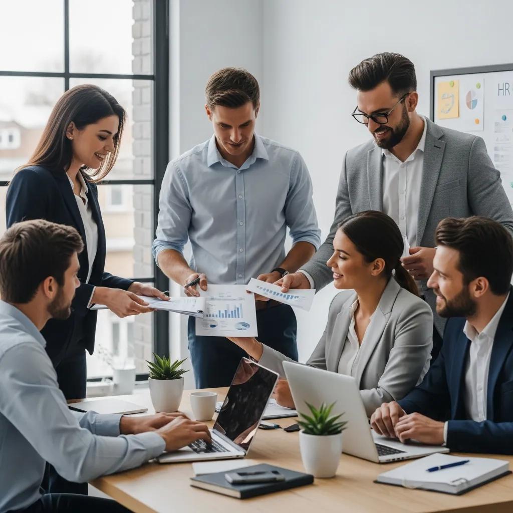 business professionals collaborating on hr strategies in a modern office setting 1d3405c8 689a 4ac9 8fe0 da375ab9a3f6 HR outsourcing