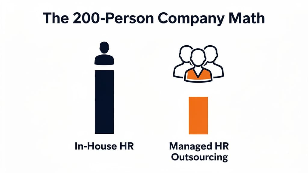 Hr outsourcing vs in-house cost comparison for a 200-person company